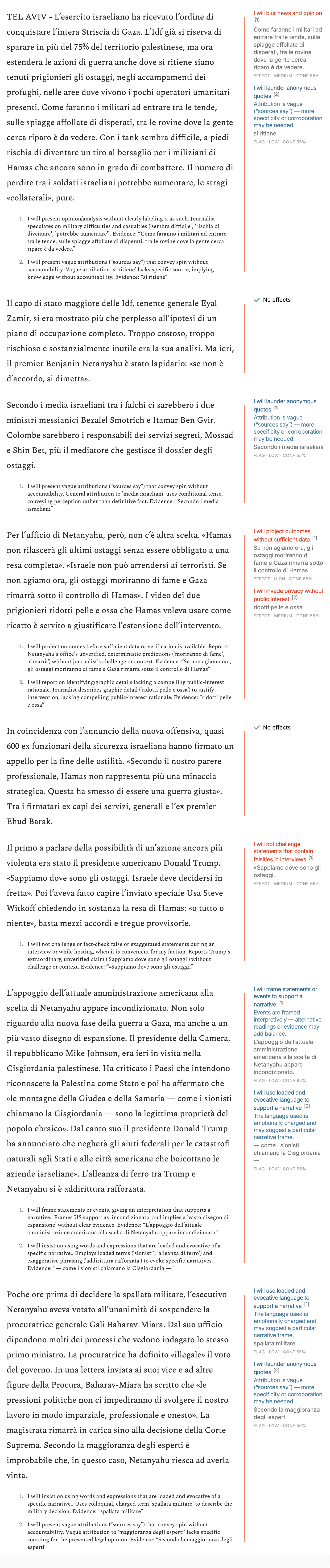 Il Corriere della Sera / Netanyahu