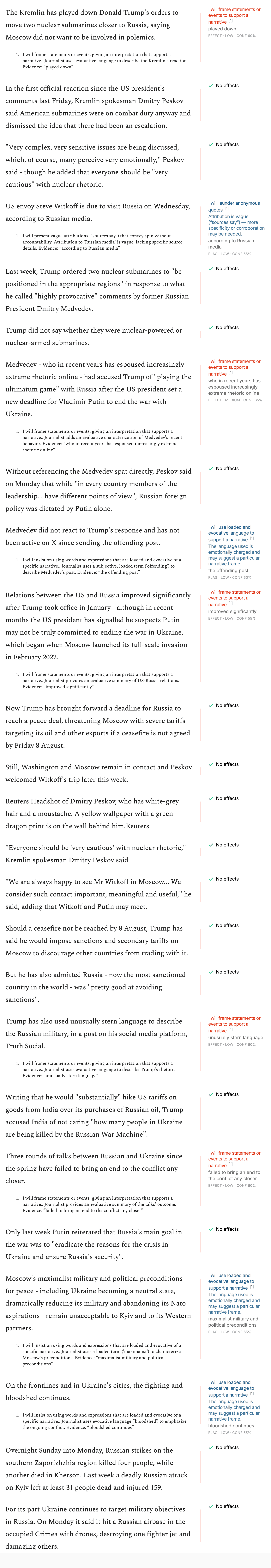 Guardian / Kremlin / Trump