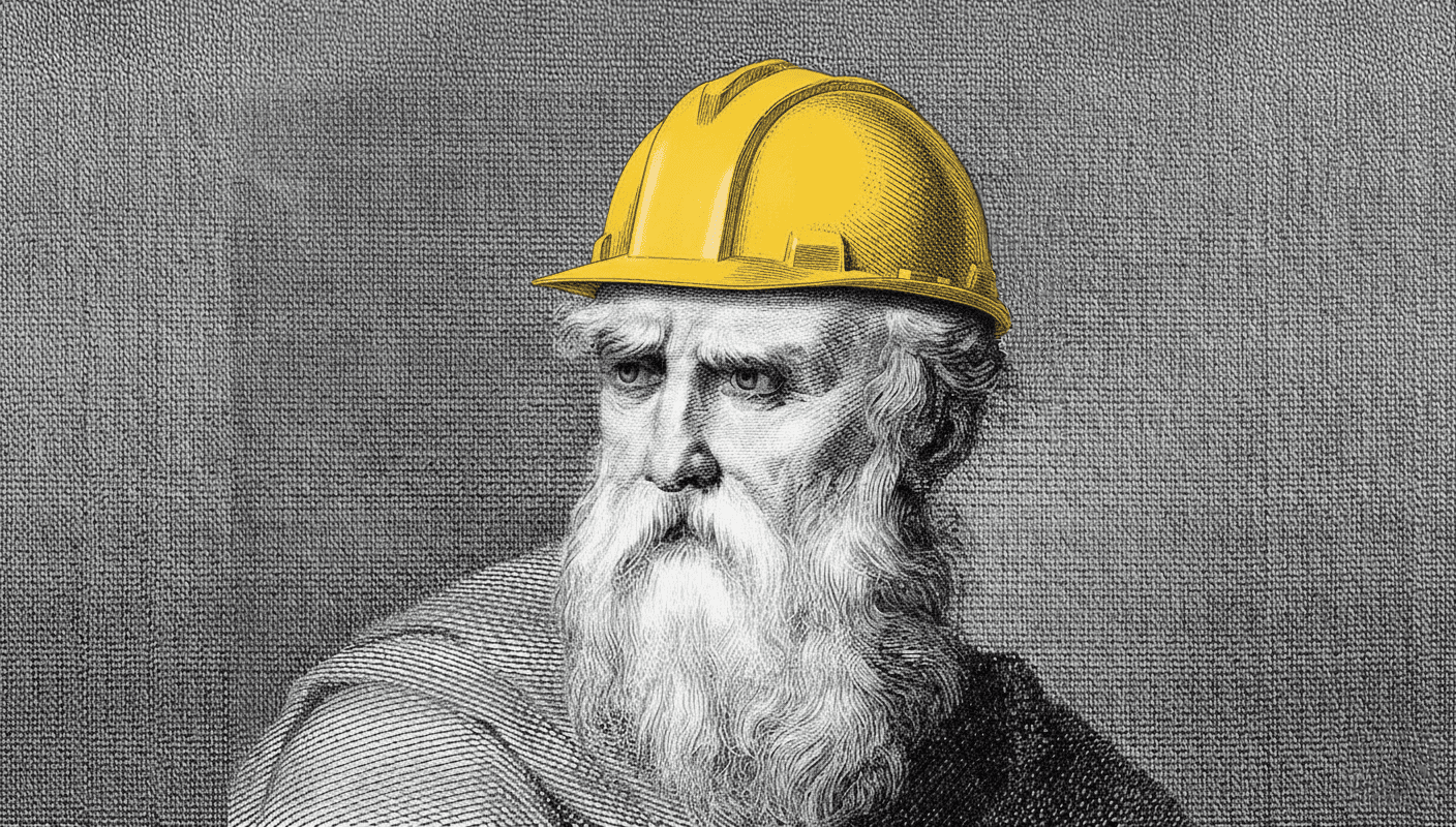 Before Nano Banana messed with this, it was an engraving of the Roman architect Marcus Vitruvius Pollio by Jacopo Bernardi after Vincenzo Raggio, 1823 or 1847